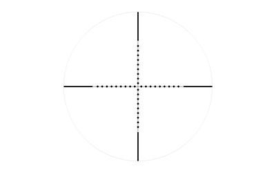 Leapers, Inc. - UTG SCP-M392AOLWQ, minimalist crosshair reticle in black on a white background for firearm optics.
