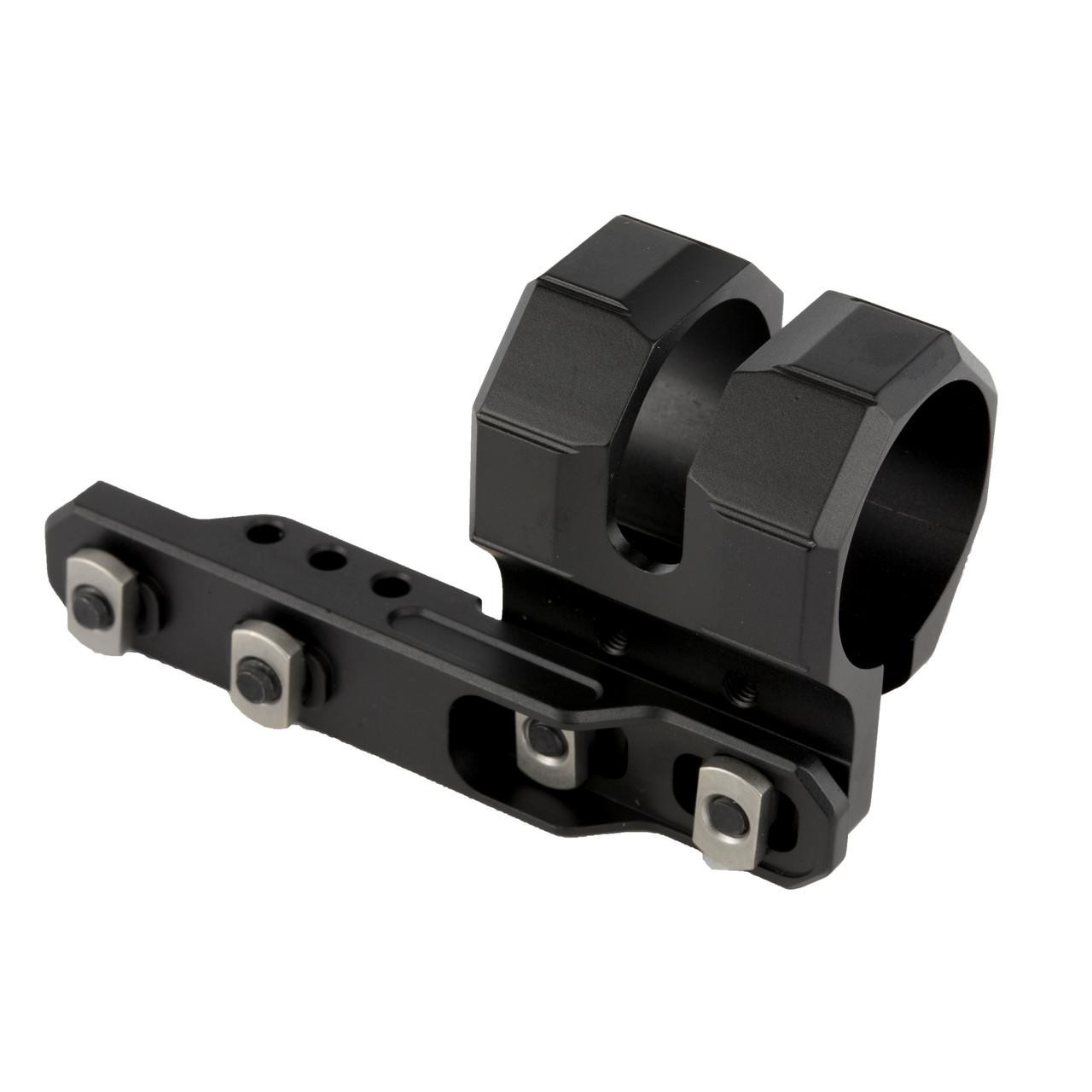 Leapers, Inc. - UTG UTG M-LOK OFFST FLSHLGHT RNG MNT BLK, black off-set flashlight mount for M-LOK handguards with adjustable quick-release clamp.