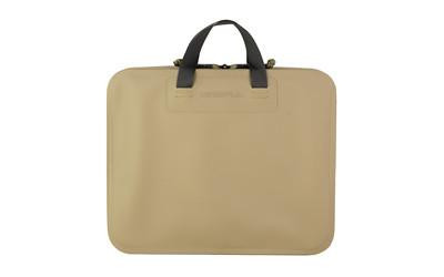 Magpul Industries MAGPUL DAKA DOUBLE PISTOL CASE FDE, tan double pistol storage case with black handles for secure gun transport and storage.