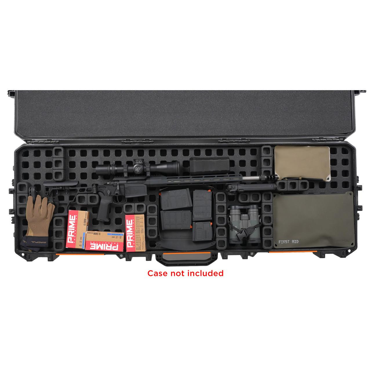 Magpul Industries MAGPUL DAKA GRID ORG PELICAN V730, hard gun case with foam padding and compartments for firearm and accessories, case not included.