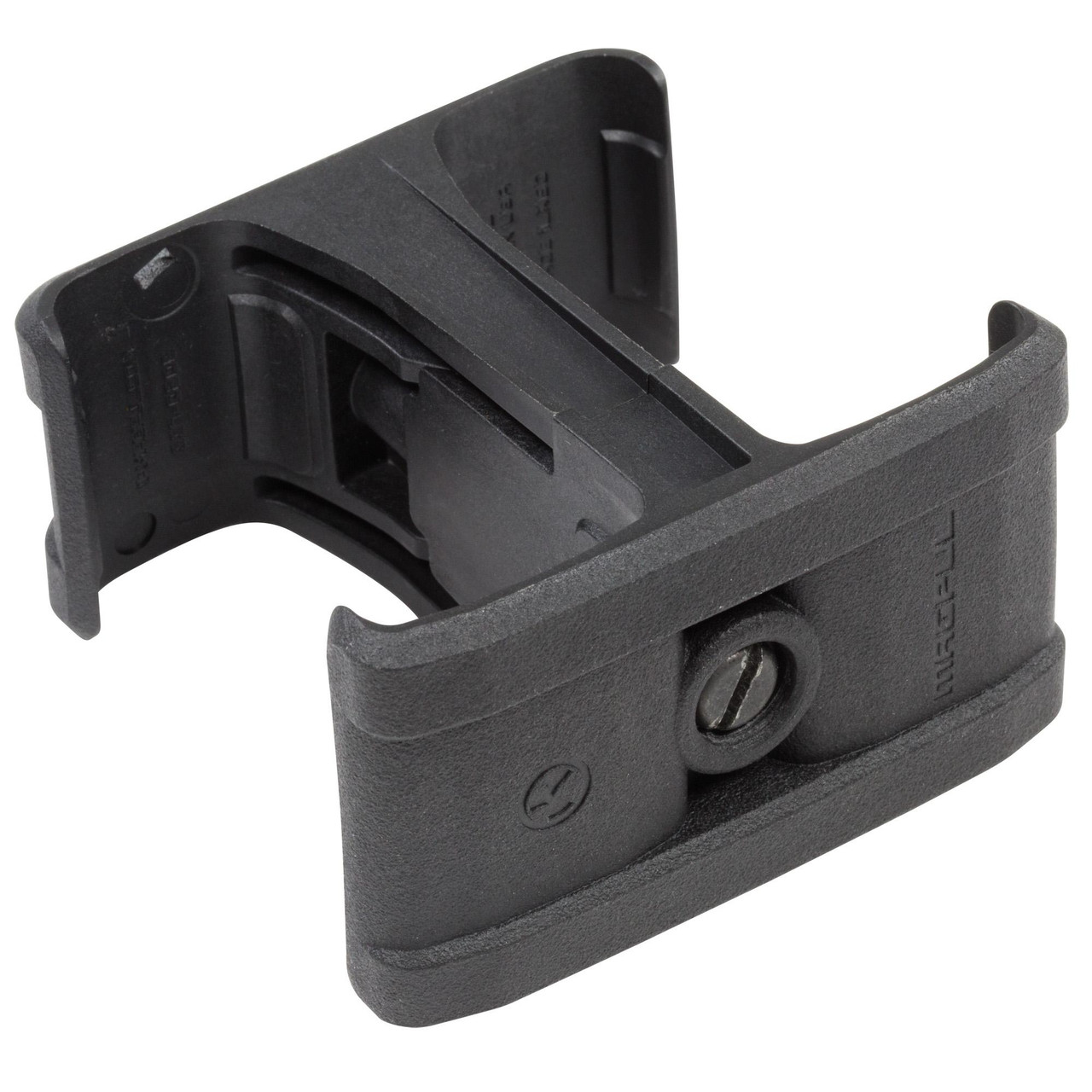 Magpul Industries Magpul MAG566-BLK AK MagLink Coupler, a quick reload solution for 7.62x39 PMAGs, shown in black with a compact design.