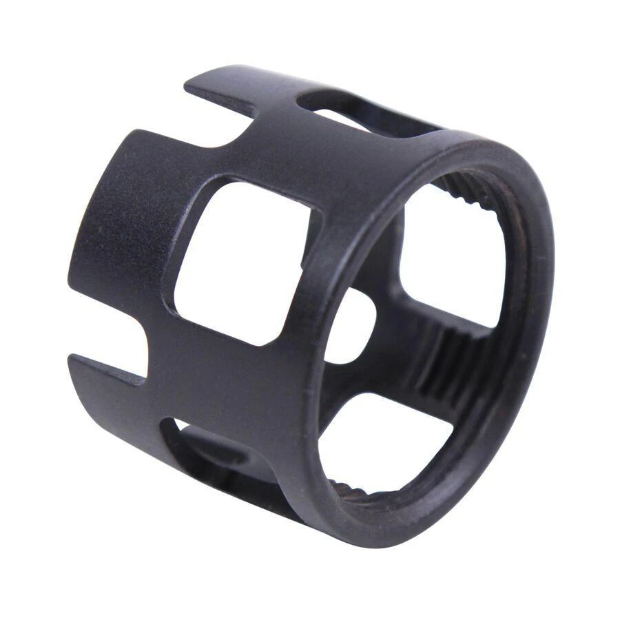 Guntec USA CASTLE-EXD Extreme Duty Wide Castle Nut For Buffer Tube, black cast metal castle nut for firearm buffer tubes.
