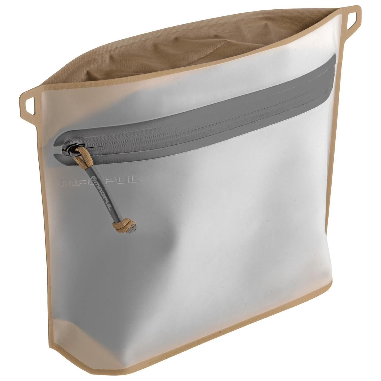 Magpul Industries MAGPUL DAKA VOLUME POUCH LRG FDE, Large FDE colored storage pouch with zipper and durable construction.