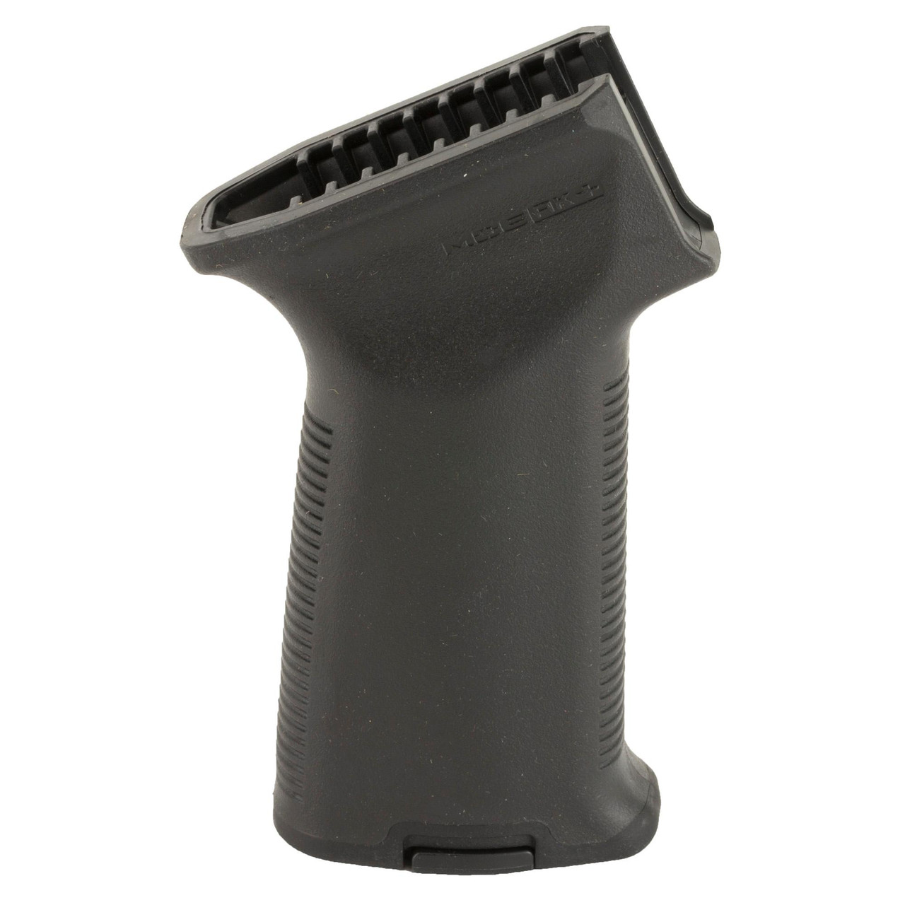 Magpul Industries Magpul MOE AK+ Grip (MAG537-BLK) - Enhanced Ergonomics for AK47/AK74, black tactical firearm grip with textured surface and angular design.