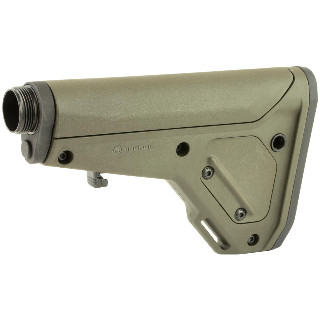 Magpul Industries UBR GEN2 Adjustable Stock - AR15/M4 & AR10/SR25, lightweight and durable, with 8 adjustable positions and cheek weld support, shown in olive drab color.
