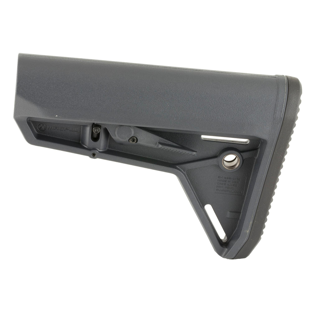 Magpul Industries Magpul MOE SL Mil-Spec Stock - Lightweight AR15/M4 Replacement Buttstock, showing a black, textured, rugged design suitable for firearms upgrade.