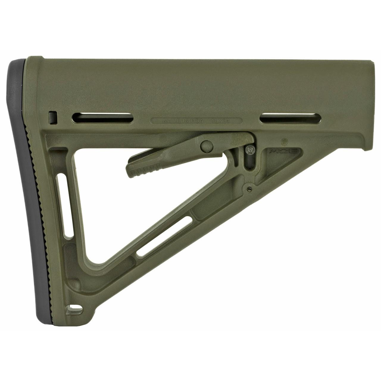 Magpul Industries MAG400OD Moe Carb Stk Mil-Spec OD, tactical adjustable rifle stock in olive drab green with textured rubber butt pad and lightweight polymer construction.