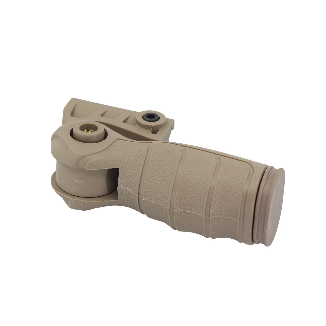 JE Machine Tech TS-FG8T AR15 5 Position Adjustable Ergonomic Grip, Tan - image of a tan-colored ergonomic rifle grip with 5 adjustable positions and textured surface for a secure hold.