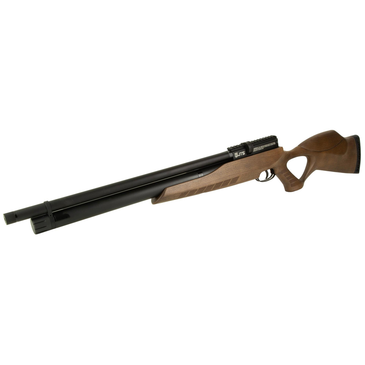 JTS Group JAGACUDAM22, air rifle with wooden stock and black barrel for precision shooting and hunting.