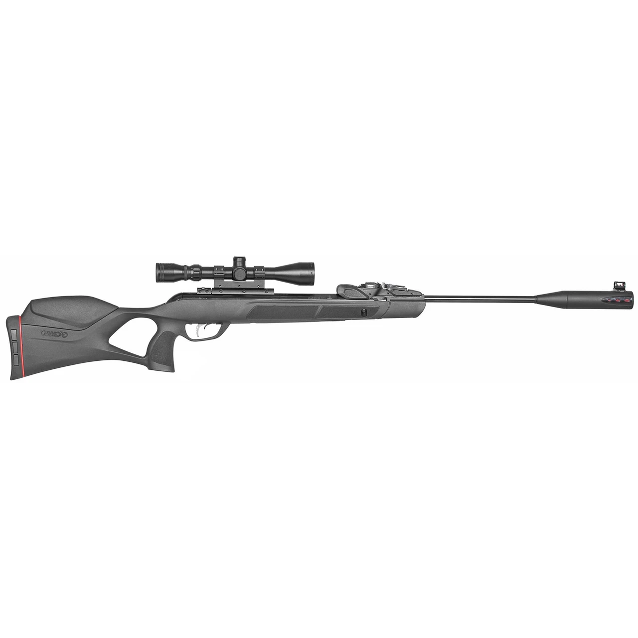 Gamo USA 6110038654 Swarm Magnum G3I .177 with Scope, air rifle with sleek black design, adjustable stock, and scope mounted on a Picatinny rail.