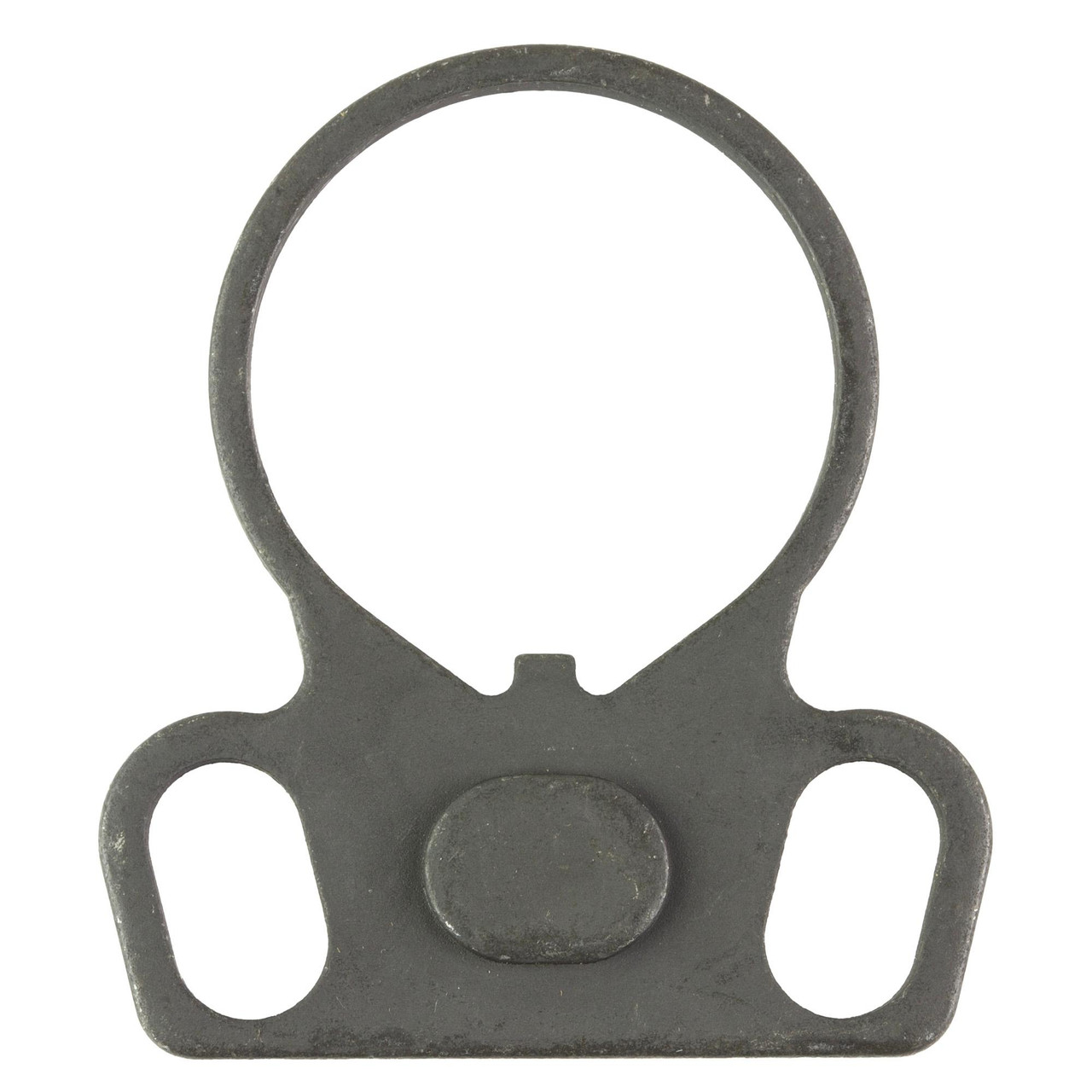 CMMG AR-15 End Plate Ambidextrous Sling Point - Quick Attach/Detach, gray metal rifle accessory with a circular attachment point and dual sling loops for AR-15 and LR-308 rifles.