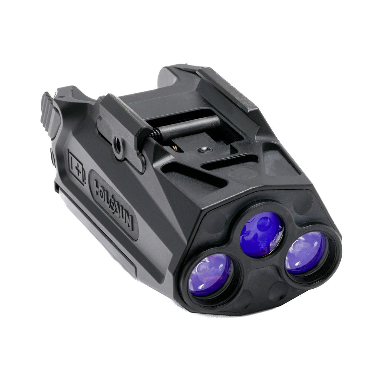 Holosun Technologies P.ID-PRO 1000L Light W/Ir Lsr, tactical weapon light with infrared laser and blue lenses.