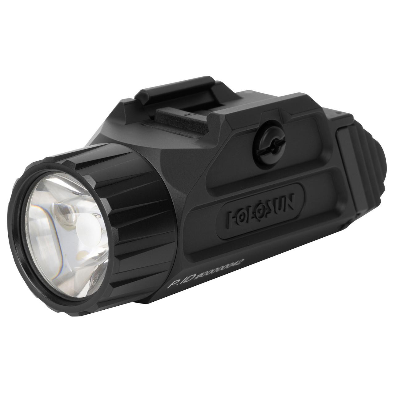 Holosun Technologies P.ID Light, compact black tactical flashlight with 1000 lumens output.