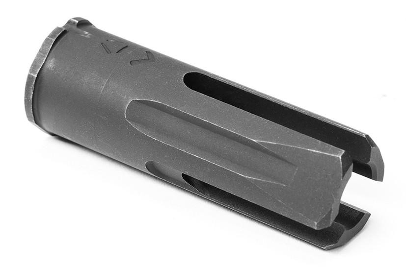 Strike Industries SI-AK-WIDOW-FH-7.62 XLogic AK Widow 3 Prong Flash Hider, black firearm accessory with a three-prong design for rifles.