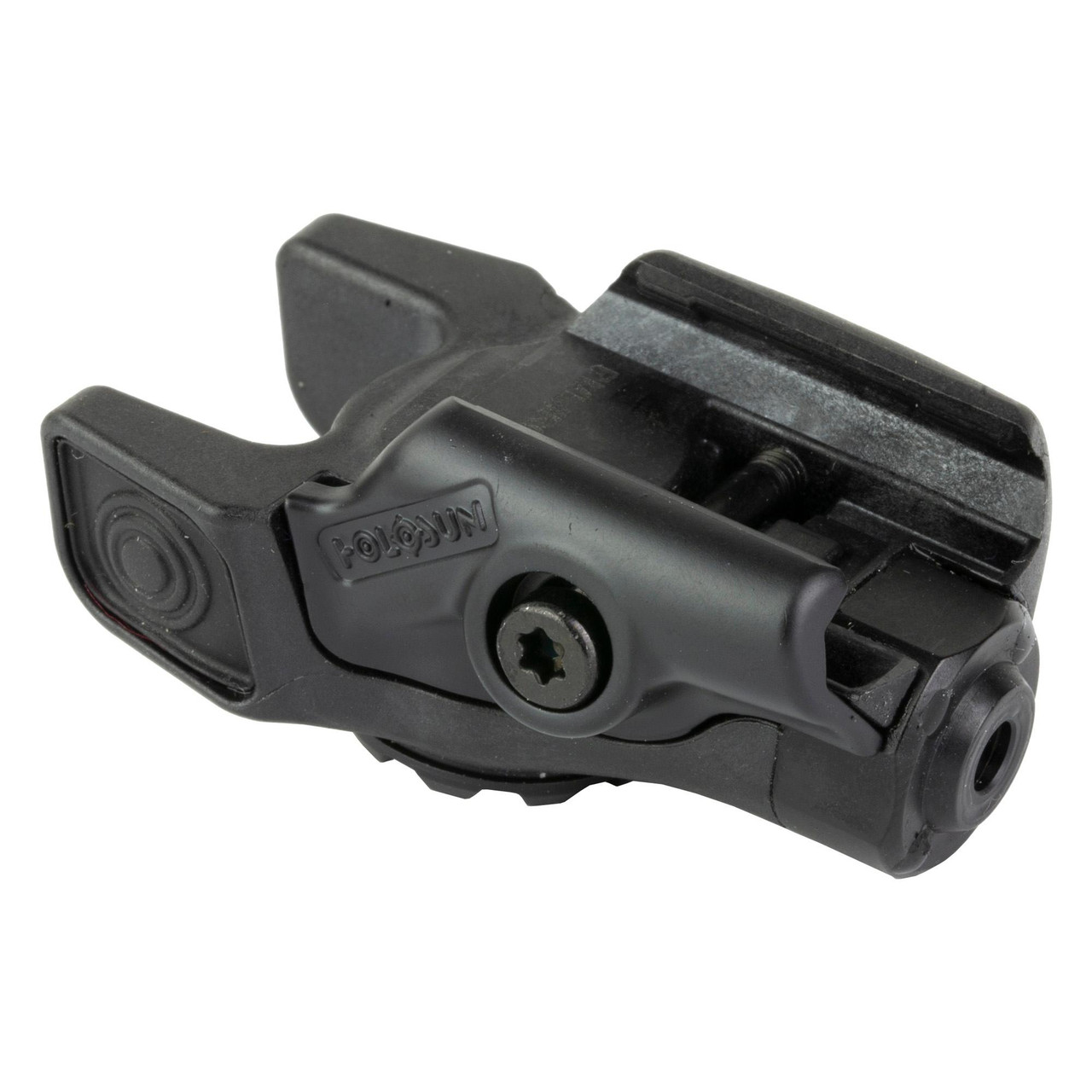 Holosun Technologies Holosun RML-RD Rail Mounted Laser Red - Precision Targeting for Tactical Firearms, a compact black laser mounted on a firearm rail for improved accuracy.