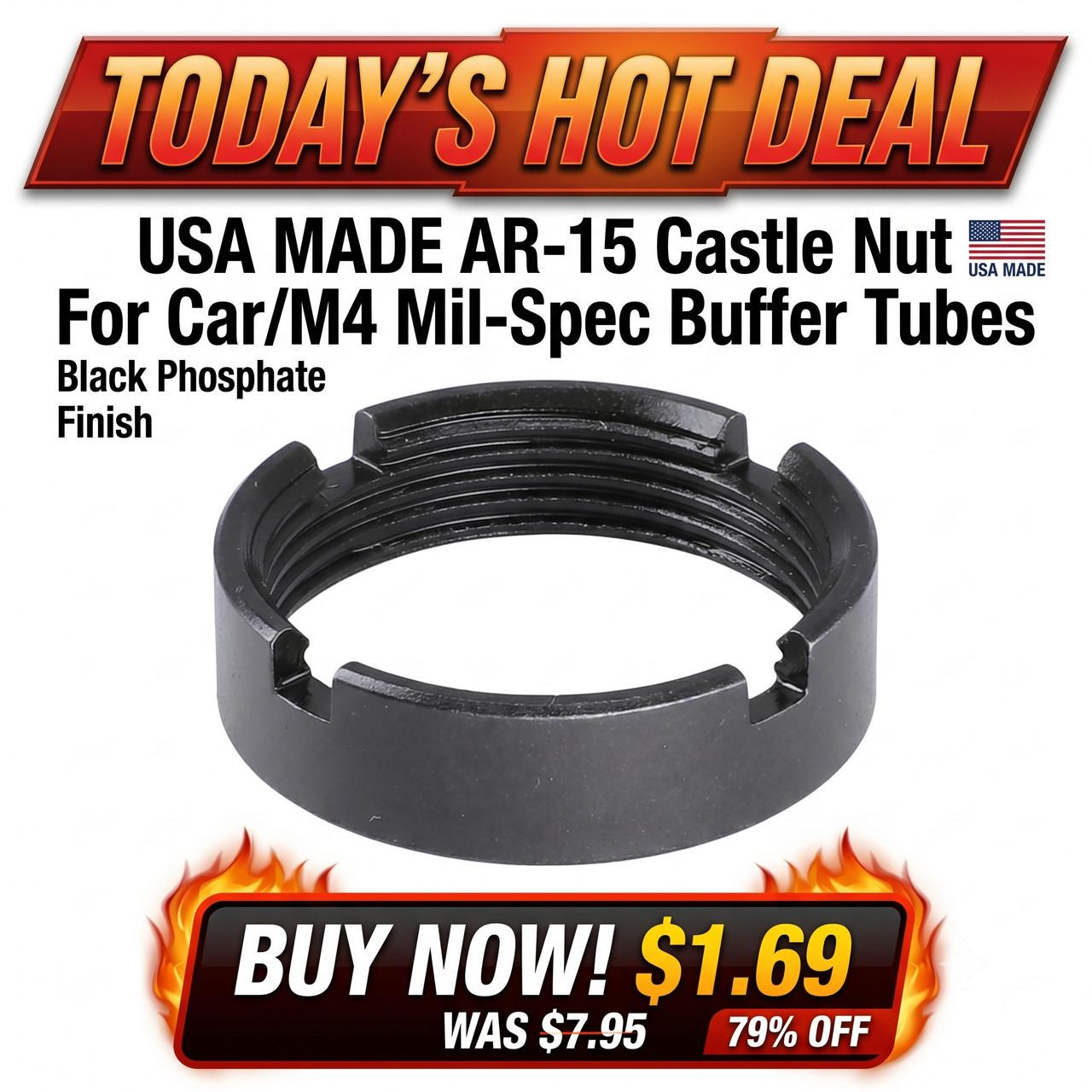 ABCSportZ TS-ABT8 ABCSportZ USA MADE AR-15 Castle Nut For Car/M4 Mil-Spec Buffer Tubes ABCABT8