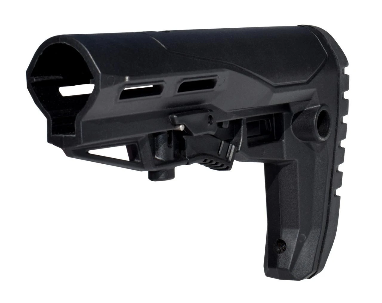 ABCSportZ Made in USA AR15/M16/M4 Mil-Spec Enhanced Stock with Screwed, Rubberized Recoil Pad, black tactical stock for rifles.