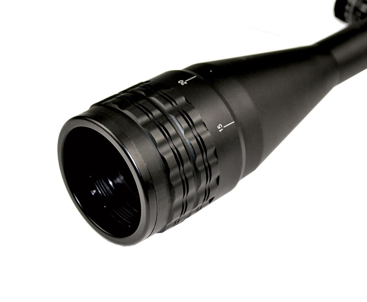 Kexuan 4-16X50AOL Scope With Front AO, R/G/B Tri-Illumination Mil-Dot Reticle, black rifle scope with adjustable magnification and illuminated reticle, designed for precision aiming.