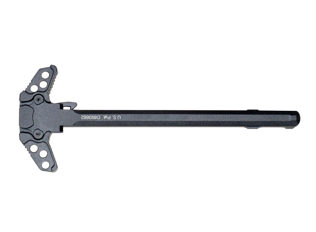 Presma CH03 Ambi .223 / 5.56 / 9mm Charging Handle, product image showing a black ambidextrous charging handle with six-color options.