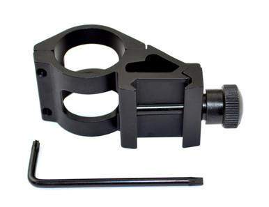 Presma 1" Picatinny Offset Accessory Ring, black aluminum ring with mounting screw and included Allen wrench for firearm accessories.