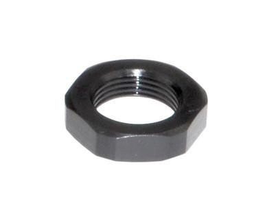 Presma 1/2-28 0.5" AR-15 Jam Nut, Steel, Black, close-up view of the threaded black steel jam nut for firearm accessories.