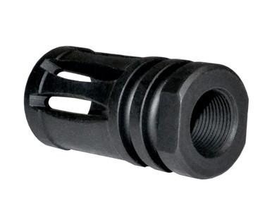 Presma 1/2x28 A2 Flash Hider, Black Steel Bird Cage Style muzzle device for rifle barrels with threaded 1/2x28, designed to suppress muzzle flash for .223/5.56 caliber guns.
