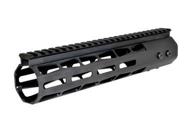 Presma 10" Presma AR-10 LR 308 DPMS LOW Super Light M-LOK Series Free Float Handguard [M38M/L10], black lightweight handguard with a sleek design and multiple M-LOK attachment slots.
