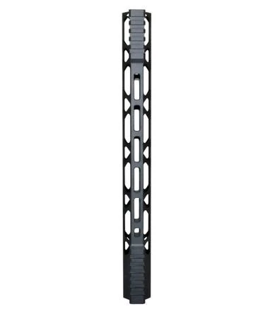 Presma 15" Super Light Slim M-LOK Handguard with Partial Top Rail, 15" AR-15 223/5.56, black handguard with cutouts for weight reduction and mounting options.