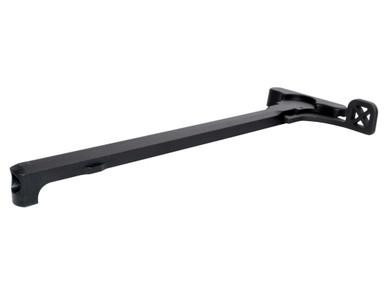 Presma 223/5.56 Standard Charging Handle with Simple Extended Latch Handle (Cross Pattern), black firearm accessory for AR-15 rifles.