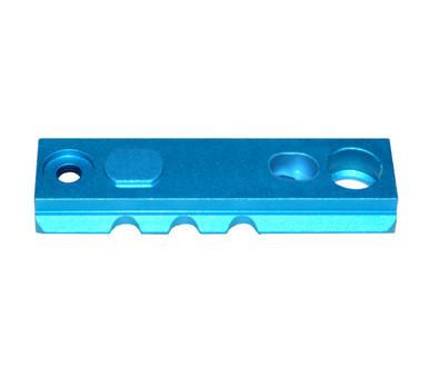 Presma 3 Piece Picatinny Rail Section Kit for Keymod Style Slots, blue anodized aluminum rail section with multiple slots and mounting holes
