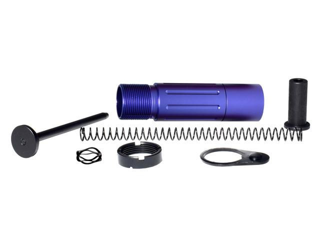 Presma 3.5" Short Buffer Tube System, Purple with assembled internal components including buffer tube, spring, and accessories.