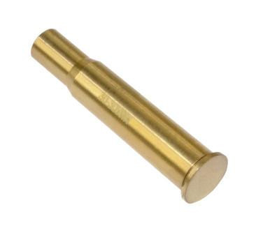 Presma 3030 Winchester Red Laser Bore Sight, gold cylindrical laser bore sight with rounded end for firearm laser alignment.