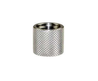 Presma 9mm 1/2x36 Thread Protector, stainless steel cylindrical component with knurled exterior, 0.712-inch outer diameter.