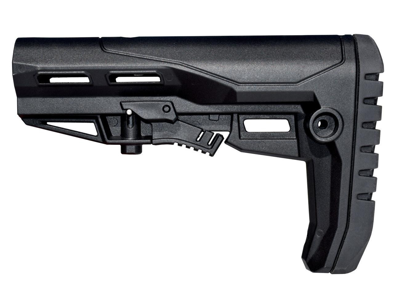 Presma AAST31 Mil-Spec Enhanced Stock with Screwed, Rubberized Recoil Pad, black adjustable rifle stock