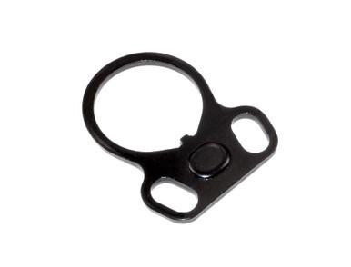 Presma AR .223/5.56/.308 Buffer Tube Receiver End Plate, 2 attachment points, black metal, designed for firearm assembly and attachment.
