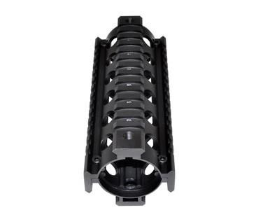 Presma AR-15 6.7-inch Carbine 2-piece Drop-In Handguard with Round End Cap, black, lightweight construction and ventilated design for enhanced grip and cooling.
