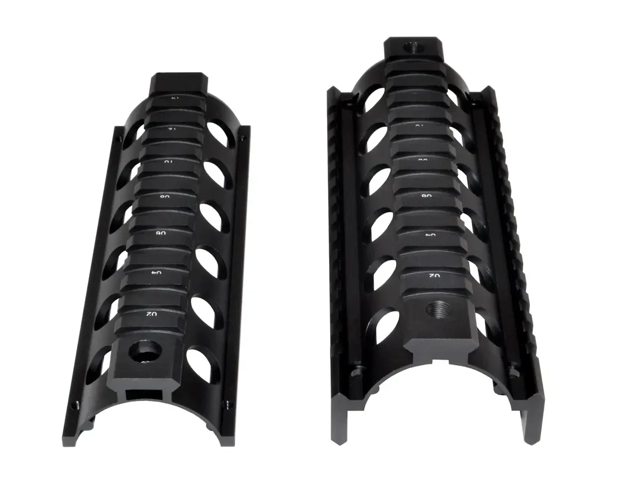 Presma AR-15 6.7" Carbine 2pc Drop-In Handguard, for ROUND End Cap, black metal, tactical rifle accessory with vented design.
