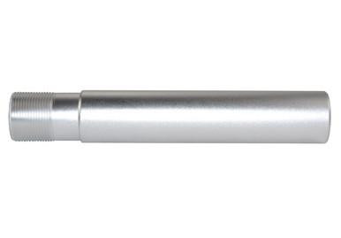 Presma AR-15 Pistol Buffer Tube, 7.3-inch, 1 Piece Construction Silver Anodized, long metallic buffer tube for firearm assembly.