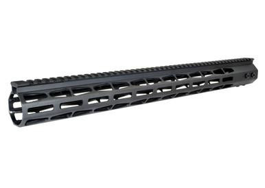 Presma AR-15 Super Light M-LOK Series Free Float Handguards, 19" - A sleek, black, ultra-lightweight rifle handguard with M-LOK slots and a free float design for improved accuracy and customization.