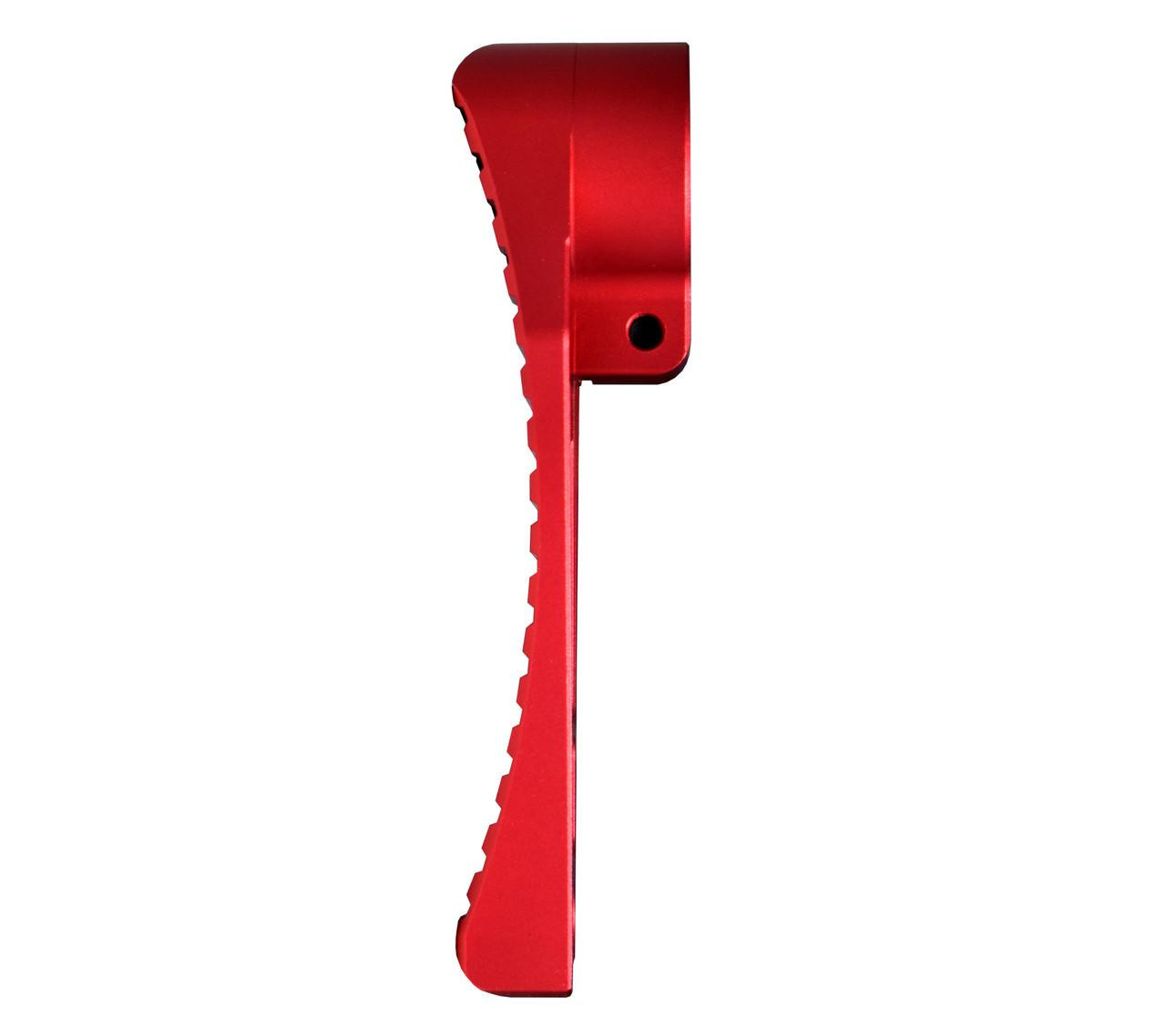 Presma Buttplate For Round 1.25" AR Buffer Tubes, Red, a metal gun accessory with a sleek design and textured grip.