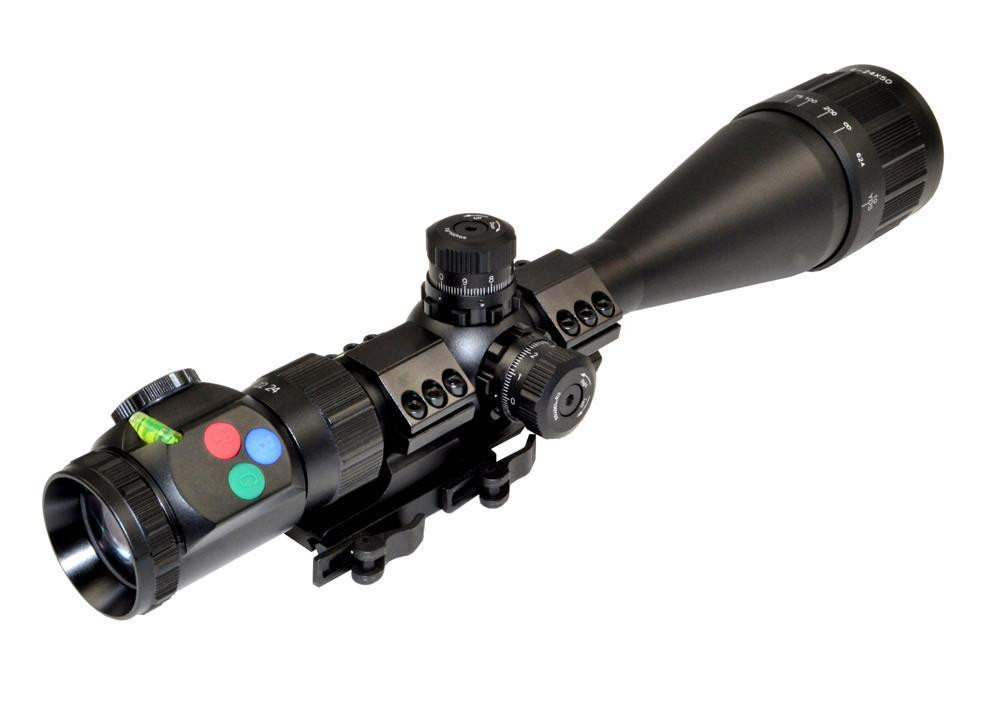 Presma EX6-24X50AOL EX Series Professional 6-24X50 Precision Scope AO, RGB RXR Reticle, black long-range rifle scope with adjustable magnification and reticle illumination for precision shooting.
