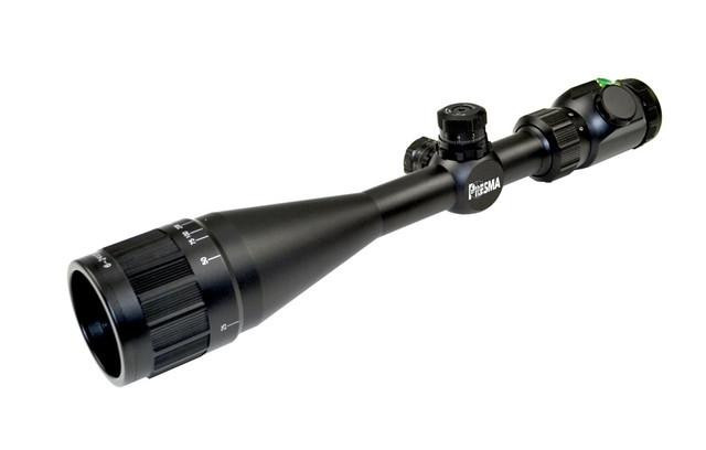 Presma EX6-24X50AOL EX Series Professional 6-24X50 Precision Scope AO, RGB RXR Reticle, black rifle scope with adjustment knobs and reticle illumination