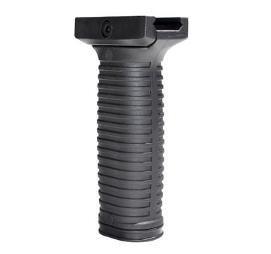 Presma Fixed Polymer Picatinny Foregrip, Black [GP23L], black tactical rifle foregrip with textured grip design for enhanced handling and stability.