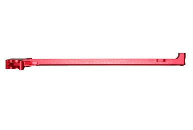 Presma Inc Ambidextrous AR-10 LR 308 Charging Handle, Red, elongated gun accessory with textured grip and sturdy construction.