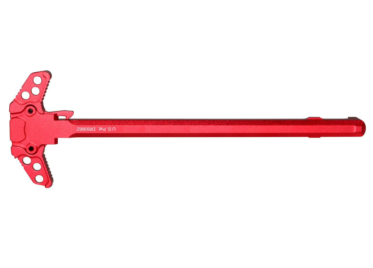 Presma Inc Ambidextrous AR-10 LR 308 Charging Handle, Red, pictured against a white background.