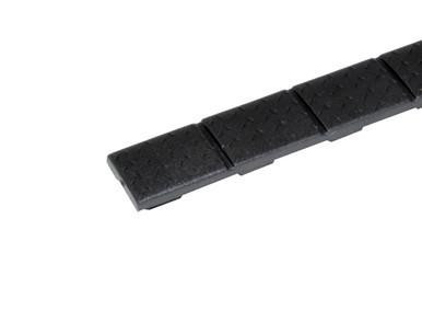 Presma KeyMod or M-LOK Rail Covers 5 pack, close-up of black rail covers with textured surface for firearm accessory rails.