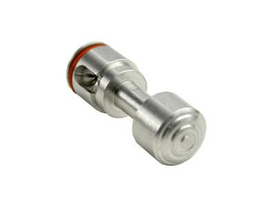 Presma Push Button Safety for 223/308 with Pin and Spring, Stainless Steel, image of stainless steel safety button with pin and spring design