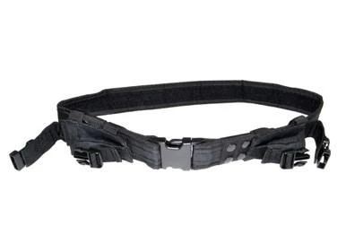 Presma Tactical Duty Belt, Black, adjustable black tactical duty belt with secure buckle and multiple attachment points for tactical gear.