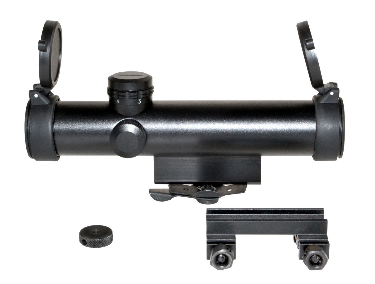 Sniper Grunt LT4X20 4X20 Compact Scope, Duplex Sight with Carry Handle & Picatinny Mounts