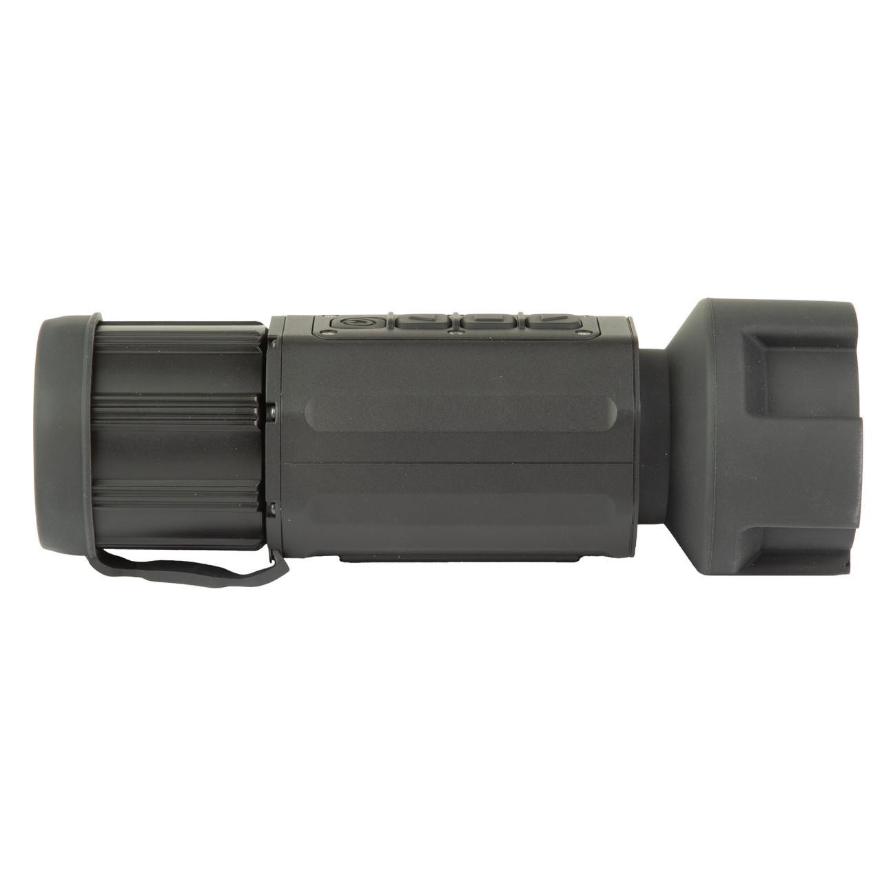 ATN TICOLTV650X Thermal Scope, a compact black thermal imaging device with 640x480 resolution and a 50mm lens for enhanced daytime and nighttime outdoor viewing.